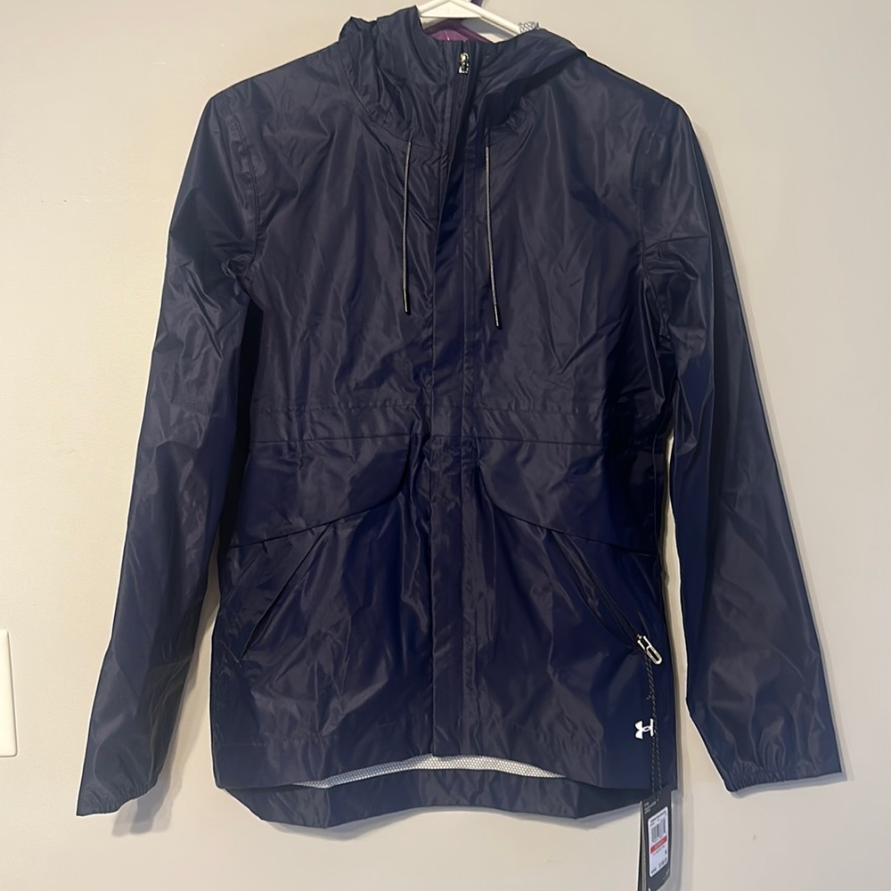 NEW women’s Under Armour XS Cloud Shell Jacket Midnight Navy Blue Waterproof